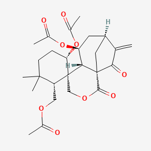 [(1S,1'R,3'S,5R,6S,7S,9S)-3',7-diacetyloxy-6',6'-dimethyl-10-methylidene-2,11-dioxospiro[3-oxatricyclo[7.2.1.01,6]dodecane-5,2'-cyclohexane]-1'-yl]methyl acetate