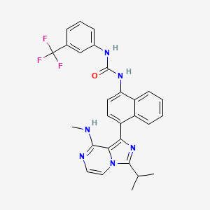 molecular formula C28H25F3N6O B12395550 Urea, N-[4-[8-(MethylaMino)-3-(1-Methylethyl)iMidazo[1,5-a]pyrazin-1-yl]-1-naphthalenyl]-N'-[3-(trifluoroMethyl)phenyl]- 