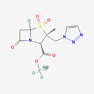 molecular formula C11H14N4O5S B12395568 Tazobactum ester-13C,d3 