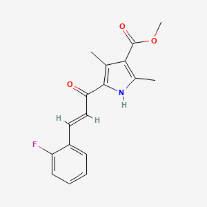 molecular formula C17H16FNO3 B1239561 methyl 5-[(E)-3-(2-fluorophenyl)prop-2-enoyl]-2,4-dimethyl-1H-pyrrole-3-carboxylate 