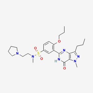 molecular formula C25H36N6O4S B12395621 N-methyl-3-(1-methyl-7-oxo-3-propyl-6H-pyrazolo[4,3-d]pyrimidin-5-yl)-4-propoxy-N-(2-pyrrolidin-1-ylethyl)benzenesulfonamide 