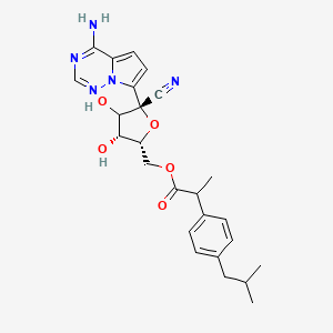 [(2R,3R,5R)-5-(4-aminopyrrolo[2,1-f][1,2,4]triazin-7-yl)-5-cyano-3,4-dihydroxyoxolan-2-yl]methyl 2-[4-(2-methylpropyl)phenyl]propanoate