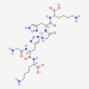 copper;6-amino-2-[[2-[(2-aminoacetyl)amino]-3-imidazol-1-id-4-ylpropanoyl]amino]hexanoate;[1-[(5-amino-1-carboxypentyl)amino]-3-(1H-imidazol-4-yl)-1-oxopropan-2-yl]-(2-azanidylacetyl)azanide