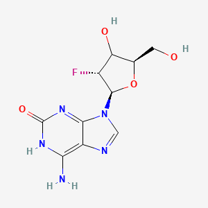 molecular formula C10H12FN5O4 B12395704 6-amino-9-[(2R,3R,5R)-3-fluoro-4-hydroxy-5-(hydroxymethyl)oxolan-2-yl]-1H-purin-2-one 