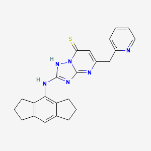 molecular formula C23H22N6S B12395763 2-(1,2,3,5,6,7-hexahydro-s-indacen-4-ylamino)-5-(pyridin-2-ylmethyl)-1H-[1,2,4]triazolo[1,5-a]pyrimidine-7-thione 