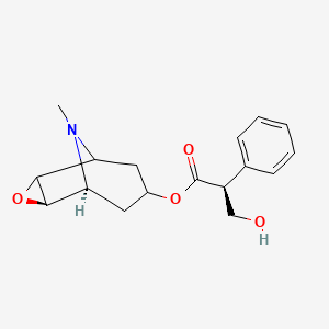 molecular formula C17H21NO4 B1239590 [(4R,5S)-9-methyl-3-oxa-9-azatricyclo[3.3.1.02,4]nonan-7-yl] (2S)-3-hydroxy-2-phenylpropanoate 