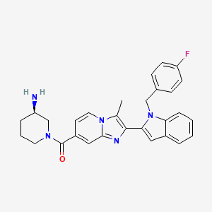 (R)-(3-Aminopiperidin-1-yl)(2-(1-(4-fluorobenzyl)-1H-indol-2-yl)-3-methylimidazo[1,2-a]pyridin-7-yl)methanone