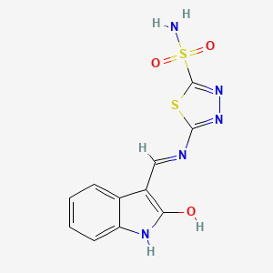 molecular formula C11H9N5O3S2 B12395968 hCA XII-IN-6 