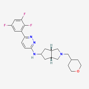 molecular formula C23H27F3N4O B12395977 (3aR,6aS)-2-(oxan-4-ylmethyl)-N-[6-(2,3,5-trifluorophenyl)pyridazin-3-yl]-3,3a,4,5,6,6a-hexahydro-1H-cyclopenta[c]pyrrol-5-amine 