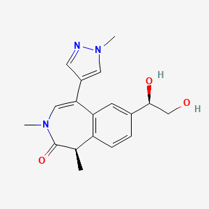 molecular formula C18H21N3O3 B12396010 (1~{R})-7-[(1~{R})-1,2-bis(oxidanyl)ethyl]-1,3-dimethyl-5-(1-methylpyrazol-4-yl)-1~{H}-3-benzazepin-2-one 