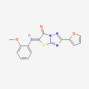 molecular formula C16H11N3O3S B1239602 (5Z)-2-(2-呋喃基)-5-(2-甲氧基苄叉)-[1,3]噻唑并[3,2-b][1,2,4]三唑-6(5H)-酮 