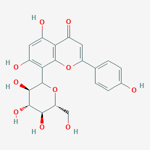5,7-dihydroxy-2-(4-hydroxyphenyl)-8-[(3R,4R,5S,6R)-3,4,5-trihydroxy-6-(hydroxymethyl)-2-oxanyl]-1-benzopyran-4-one