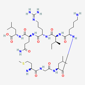 (2S)-2-[[(2S)-5-amino-2-[[(2S)-2-[[(2S,3S)-2-[[(2S)-6-amino-2-[[(2S)-2-[[2-[[(2S)-2-amino-4-methylsulfanylbutanoyl]amino]acetyl]amino]-4-methylpentanoyl]amino]hexanoyl]amino]-3-methylpentanoyl]amino]-5-(diaminomethylideneamino)pentanoyl]amino]-5-oxopentanoyl]amino]-4-methylpentanoic acid