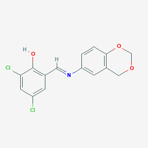 2-(4H-1,3-benzodioxin-6-yliminomethyl)-4,6-dichlorophenol