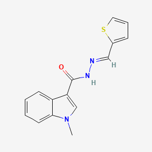 molecular formula C15H13N3OS B1239610 1-methyl-N-[(E)-thiophen-2-ylmethylideneamino]indole-3-carboxamide 