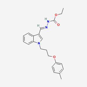 molecular formula C22H25N3O3 B1239611 ethyl (2E)-2-({1-[3-(4-methylphenoxy)propyl]-1H-indol-3-yl}methylidene)hydrazinecarboxylate 