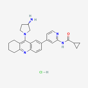 molecular formula C26H30ClN5O B12396161 N-[4-[9-[(3S)-3-aminopyrrolidin-1-yl]-5,6,7,8-tetrahydroacridin-2-yl]pyridin-2-yl]cyclopropanecarboxamide;hydrochloride 