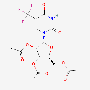 molecular formula C16H17F3N2O9 B12396190 [(2R,4S,5R)-3,4-diacetyloxy-5-[2,4-dioxo-5-(trifluoromethyl)pyrimidin-1-yl]oxolan-2-yl]methyl acetate 