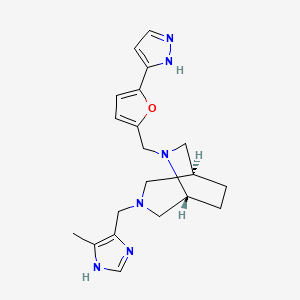 molecular formula C20H26N6O B12396276 (1S,5R)-3-[(5-methyl-1H-imidazol-4-yl)methyl]-6-[[5-(1H-pyrazol-5-yl)furan-2-yl]methyl]-3,6-diazabicyclo[3.2.2]nonane 