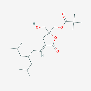 molecular formula C22H38O5 B12396329 (E)-2-(2-(hydroxymethyl)-4-(3-isobutyl-5-methylhexylidene)-5-oxo-tetrahydrofuran-2-yl)ethyl pivalate 