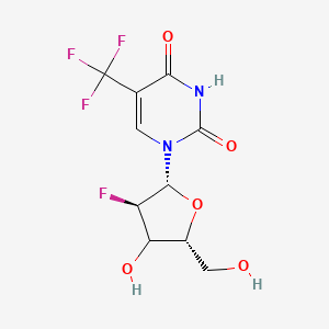 molecular formula C10H10F4N2O5 B12396425 1-[(2R,3R,5R)-3-fluoro-4-hydroxy-5-(hydroxymethyl)oxolan-2-yl]-5-(trifluoromethyl)pyrimidine-2,4-dione 