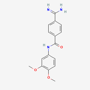 molecular formula C16H17N3O3 B1239647 4-Amidinobenzoic acid 3',4'-dimethoxyanilide CAS No. 53032-89-6