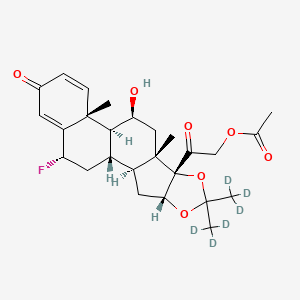 molecular formula C26H33FO7 B12396492 [2-[(1S,2S,4R,8S,9S,11S,12S,13R,19S)-19-fluoro-11-hydroxy-9,13-dimethyl-16-oxo-6,6-bis(trideuteriomethyl)-5,7-dioxapentacyclo[10.8.0.02,9.04,8.013,18]icosa-14,17-dien-8-yl]-2-oxoethyl] acetate 