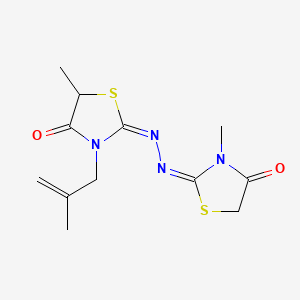 molecular formula C12H16N4O2S2 B1239650 5-Methyl-3-(2-methylallyl)-2-((3-methyl-4-oxo-2-thiazolidinylidene)hydrazono)-4-thiazolidinone CAS No. 31209-24-2