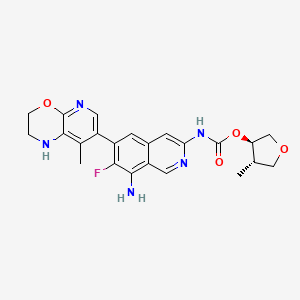 molecular formula C23H24FN5O4 B12396511 [(3R,4S)-4-methyloxolan-3-yl] N-[8-amino-7-fluoro-6-(8-methyl-2,3-dihydro-1H-pyrido[2,3-b][1,4]oxazin-7-yl)isoquinolin-3-yl]carbamate 