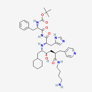 N-(5-((4-Aminobutyl)amino)-2-hydroxy-5-oxo-1-(cyclohexylmethyl)-4-(4-pyridinylmethyl)-1-pentyl)-N-((1,1-dimethylethoxy)carbonyl)phenylalanyl-L-histidinamide
