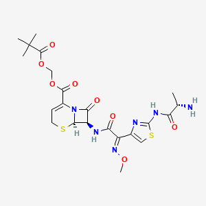 molecular formula C22H28N6O8S2 B1239656 Ceftizoxime alapivoxil 