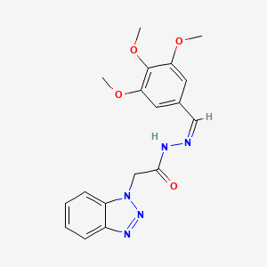 molecular formula C18H19N5O4 B1239657 2-(1H-1,2,3-benzotriazol-1-yl)-N'-(3,4,5-trimethoxybenzylidene)acetohydrazide 