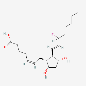 molecular formula C20H33FO4 B1239660 (Z)-7-[(1R,2R,3R,5S)-2-[(E)-3-fluorooct-1-enyl]-3,5-dihydroxycyclopentyl]hept-5-enoic acid CAS No. 77220-88-3