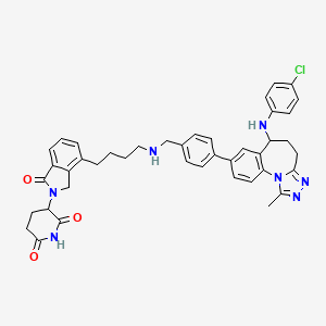 molecular formula C42H42ClN7O3 B12396617 3-[7-[4-[[4-[6-(4-chloroanilino)-1-methyl-5,6-dihydro-4H-[1,2,4]triazolo[4,3-a][1]benzazepin-8-yl]phenyl]methylamino]butyl]-3-oxo-1H-isoindol-2-yl]piperidine-2,6-dione 