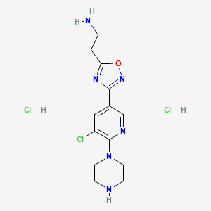 molecular formula C13H19Cl3N6O B12396622 2-[3-(5-Chloro-6-piperazin-1-ylpyridin-3-yl)-1,2,4-oxadiazol-5-yl]ethanamine;dihydrochloride 