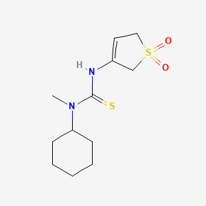 molecular formula C12H20N2O2S2 B1239665 1-Cyclohexyl-3-(1,1-dioxo-2,5-dihydrothiophen-3-yl)-1-methylthiourea 