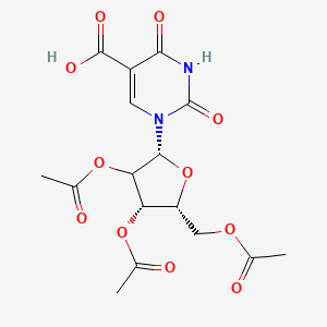 molecular formula C16H18N2O11 B12396664 1-[(2R,4S,5R)-3,4-diacetyloxy-5-(acetyloxymethyl)oxolan-2-yl]-2,4-dioxopyrimidine-5-carboxylic acid 