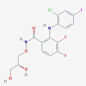 molecular formula C16H14ClF2IN2O4 B12396701 2-[(2-Chloro-4-Iodophenyl)amino]-N-{[(2r)-2,3-Dihydroxypropyl]oxy}-3,4-Difluorobenzamide 