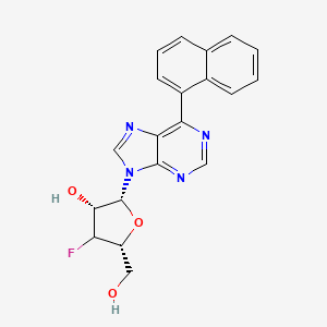 molecular formula C20H17FN4O3 B12396716 9-(3-Deoxy-3-fluoro-|A-D-ribofuranosyl)-6-(naphthalen-1-yl)purine 