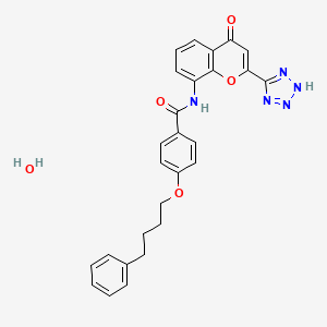molecular formula C27H25N5O5 B1239672 Pranlukast hemihydrate 