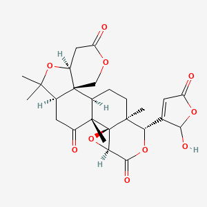 molecular formula C26H30O10 B1239676 (1R,2R,7S,10R,13R,14R,16S,19R,20S)-19-(2-hydroxy-5-oxo-2H-furan-3-yl)-9,9,13,20-tetramethyl-4,8,15,18-tetraoxahexacyclo[11.9.0.02,7.02,10.014,16.014,20]docosane-5,12,17-trione 