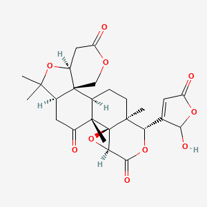 molecular formula C26H30O10 B1239676 (1R,2R,7S,10R,13R,14R,16S,19R,20S)-19-(2-羟基-5-氧代-2H-呋喃-3-基)-9,9,13,20-四甲基-4,8,15,18-四氧杂六环[11.9.0.02,7.02,10.014,16.014,20]二十二烷-5,12,17-三酮 