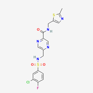 5-({[(3-Chloro-4-Fluorophenyl)sulfonyl]amino}methyl)-N-[(2-Methyl-1,3-Thiazol-5-Yl)methyl]pyrazine-2-Carboxamide