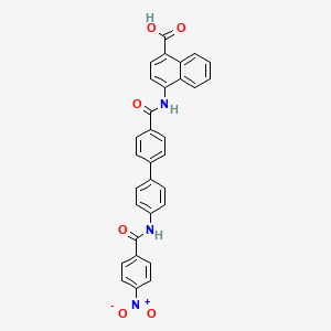 molecular formula C31H21N3O6 B12396829 4-[[4-[4-[(4-Nitrobenzoyl)amino]phenyl]benzoyl]amino]naphthalene-1-carboxylic acid 