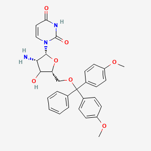 molecular formula C30H31N3O7 B12396834 1-[(2R,3S,5R)-3-amino-5-[[bis(4-methoxyphenyl)-phenylmethoxy]methyl]-4-hydroxyoxolan-2-yl]pyrimidine-2,4-dione 