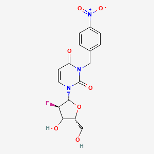 molecular formula C16H16FN3O7 B12396838 1-[(2R,3R,5R)-3-fluoro-4-hydroxy-5-(hydroxymethyl)oxolan-2-yl]-3-[(4-nitrophenyl)methyl]pyrimidine-2,4-dione 