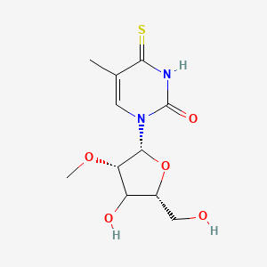 molecular formula C11H16N2O5S B12396845 1-[(2R,3S,5R)-4-hydroxy-5-(hydroxymethyl)-3-methoxyoxolan-2-yl]-5-methyl-4-sulfanylidenepyrimidin-2-one 