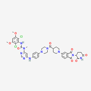 3-(2,6-Dichloro-3,5-dimethoxyphenyl)-1-[6-[4-[4-[1-[2-(2,6-dioxopiperidin-3-yl)-1,3-dioxoisoindol-5-yl]piperidine-4-carbonyl]piperazin-1-yl]anilino]pyrimidin-4-yl]-1-methylurea