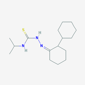 molecular formula C16H29N3S B1239687 1-[(Z)-(2-cyclohexylcyclohexylidene)amino]-3-propan-2-ylthiourea 