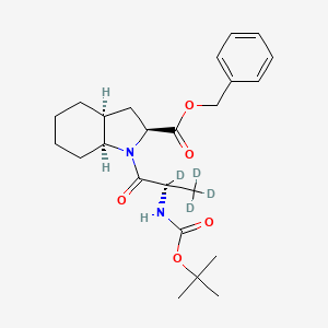 molecular formula C24H34N2O5 B12396874 N-Boc-N-desethyl-2-methylbutanoate Perindopril benzyl ester-d4 